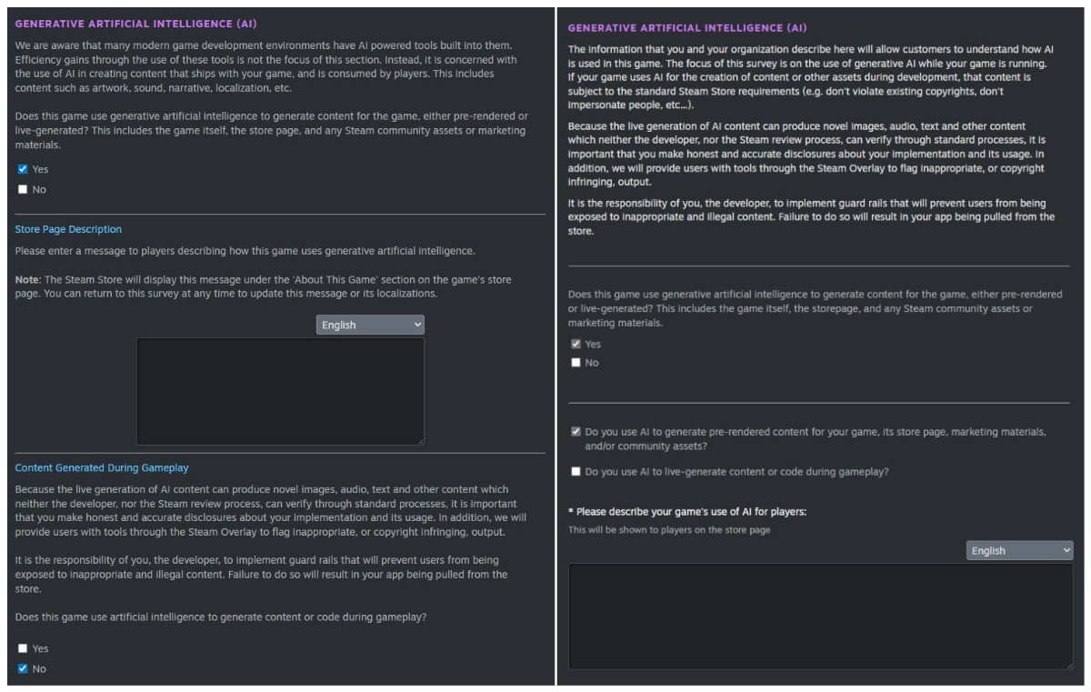 Steam уточнила правила: разработчикам больше не нужно раскрывать ИИ-инструменты